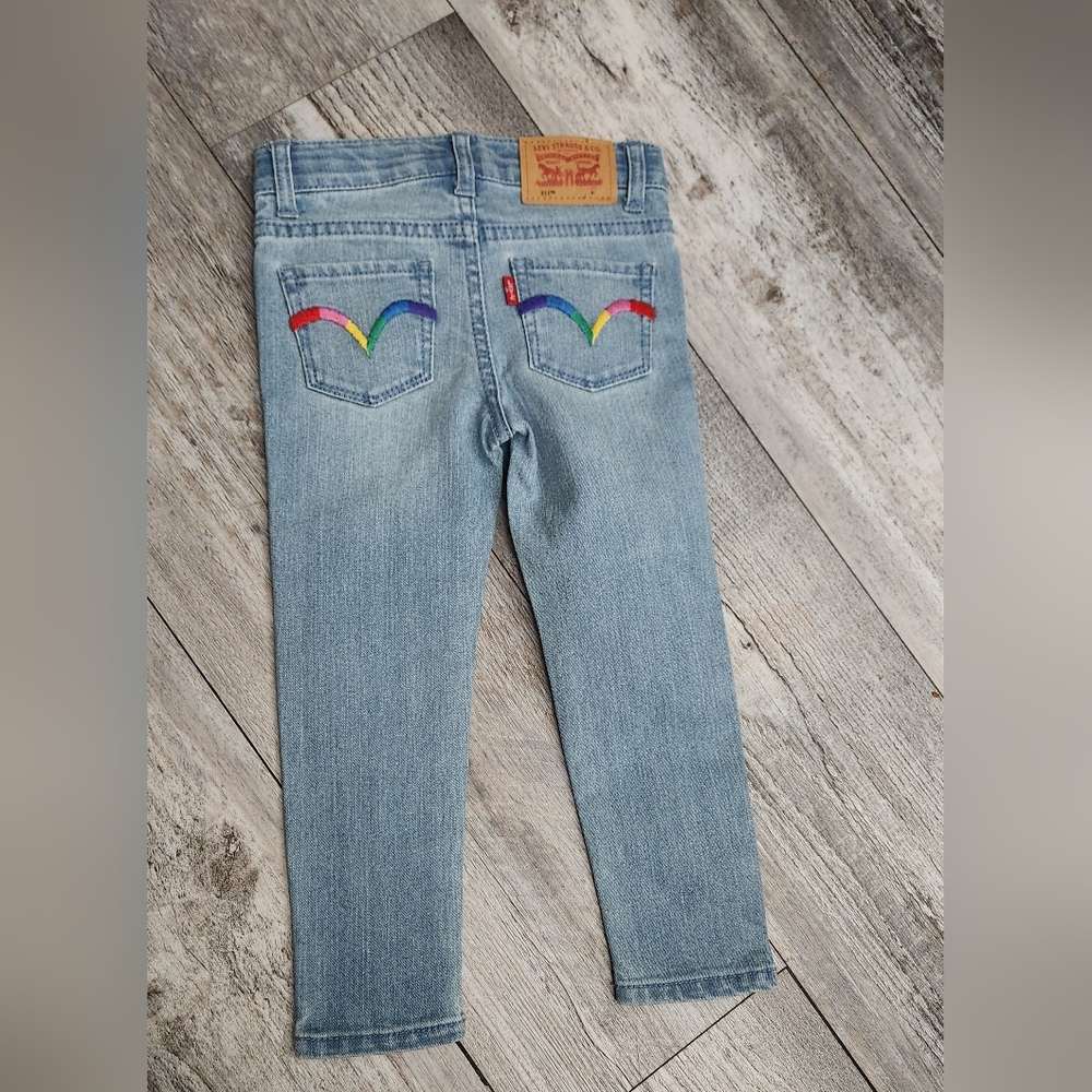Levi's Kids Light Blue Jeans with Rainbow Pocket Embroidery